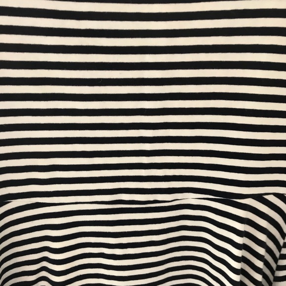 blue and white striped fit and flare dress - Picture 3 of 4